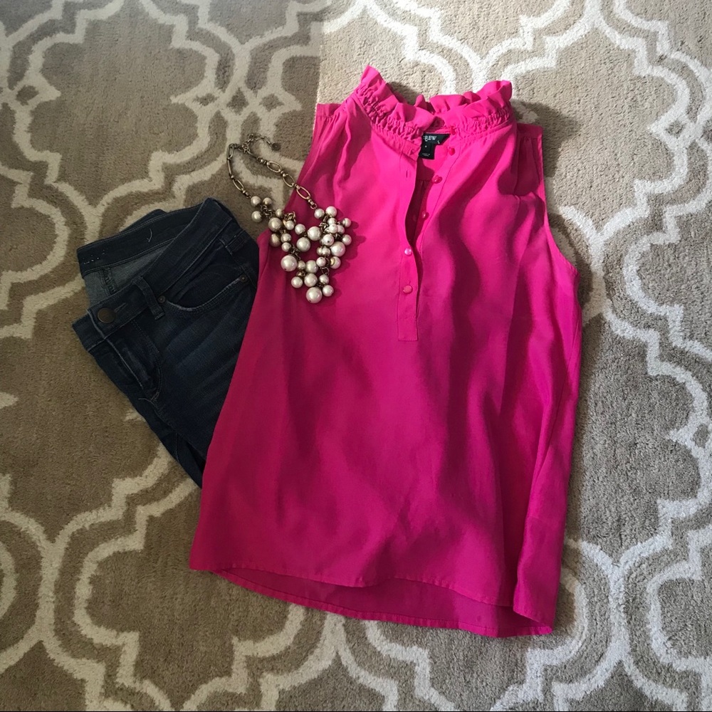 J. Crew Ruffle Neck Tank Top - Picture 2 of 4